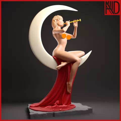 Elf and the moon by Aronon