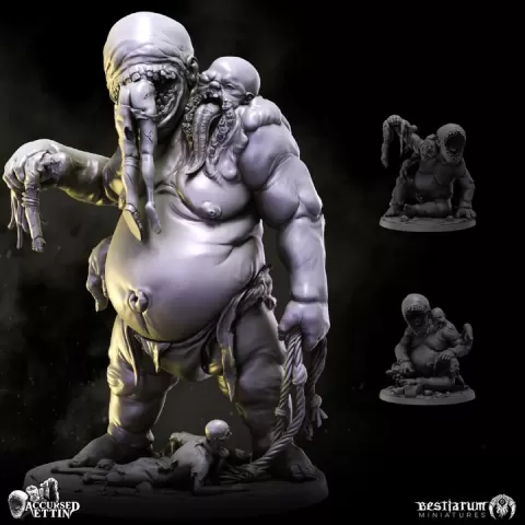Ettin Younglings x3 | Accursed Ettin | Giant by Bestiarum Miniatures