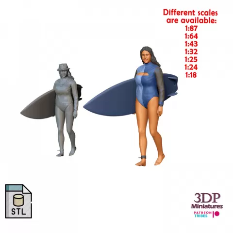 N4 SURFER WITH SURFBOARD by 3DP Miniatures