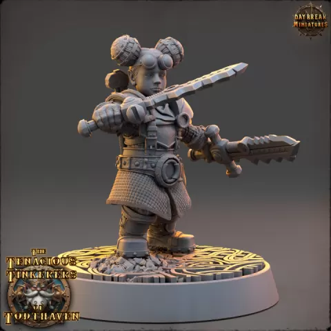 Elsa Brassblade, The Clockwork Sentinel - The Tenacious Tinkerers of Todthaven by Daybreak Miniatures