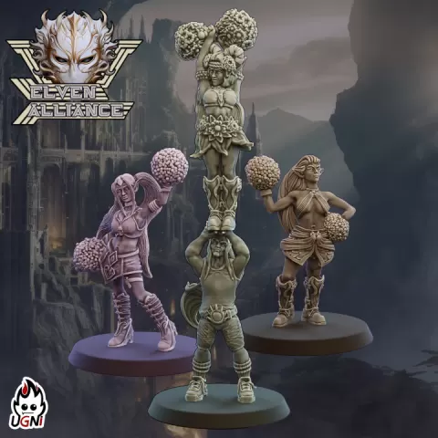 Elf cheerleaders x4 - Elven Alliance - Fantasy Football by UGNI Miniatures