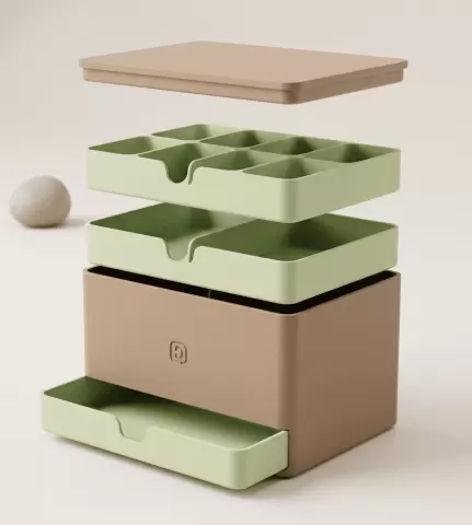Multi-Level Hidden Compartment Desk Box
