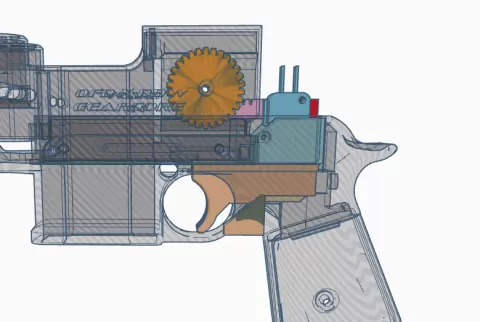 Meowser Gearcore semi-auto geared pusher setup foam dart nerf blaster