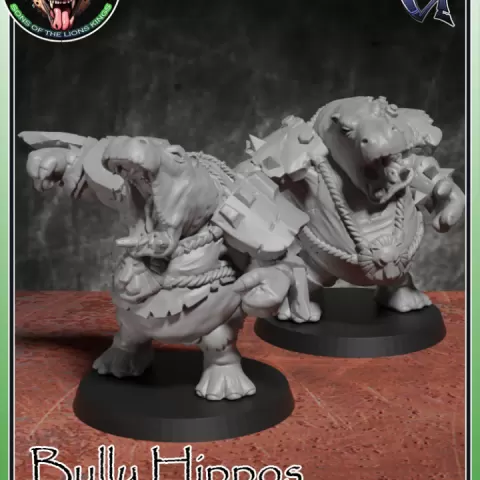 HIPPOS 3&4 - FANTASY FOOTBALL SAVANNAH-2 TEAM by Galladur's 3D printed models
