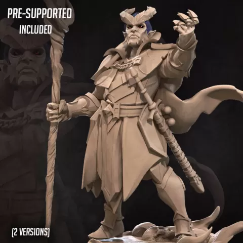 Tiefling Warlock (2 Versions) by Bite the Bullet