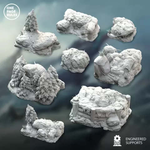 Snowy Mountain Medium Terrain by One Page Rules