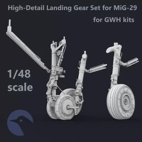 High-Detail Landing Gear Set for MiG-29 (9-12 / 9-13) for GWH Kits by Nikita Sheshin