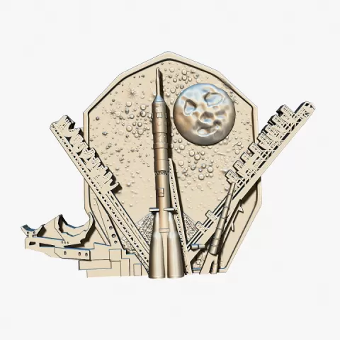 rocket at launch icon for casting by Viktoriya Kabanova
