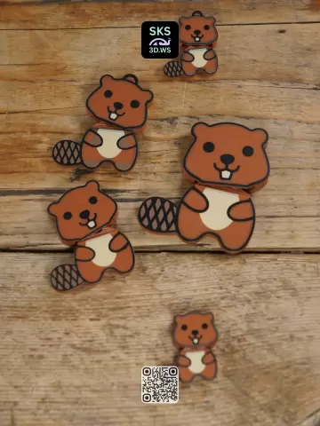 Beaver Wiggle Head Keyring