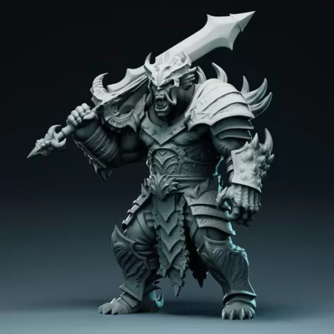 Thragor Bloodhowl / Трагор Кровавый Вой 32mm [Orc Warlord / Орк-Воевода]