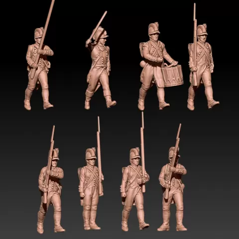 napoleonic french fusiliers with tarleton Revolutionary wars set 1 by Kozak miniatures