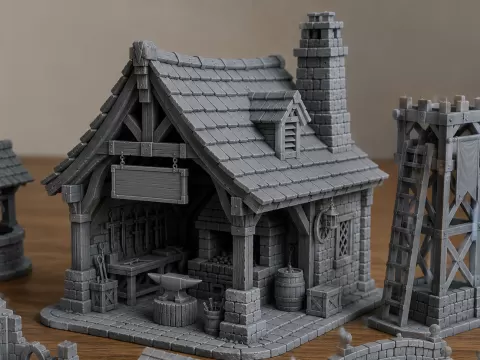 Medieval Blacksmith | Tabletop Terrain | Custom