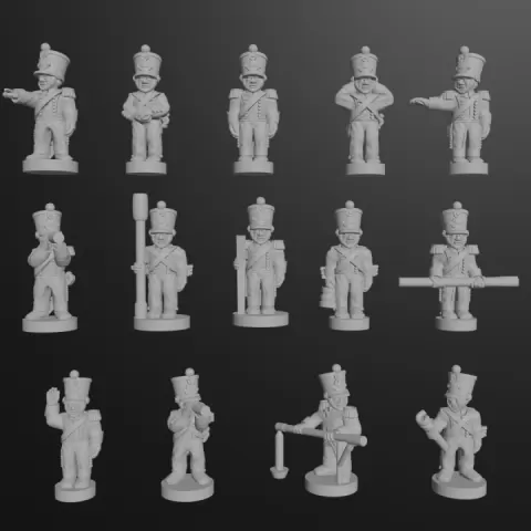 6-15mm French Foot & Horse Artillery Crew (Line) in Bardin Uniforms (1813-15) NAP-FR-20 by Turner Miniatures