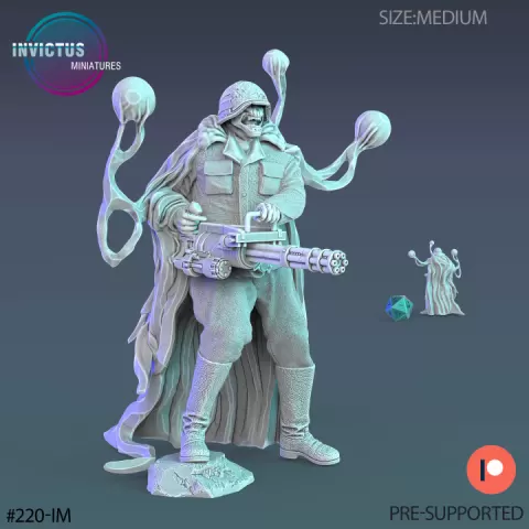 Plagued Officer Minigun / Space Soldier / Cyberpunk Warrior / Cosmic Invasion Army / Trooper Attack / Sci-Fi Encounter by Epic-Miniatures