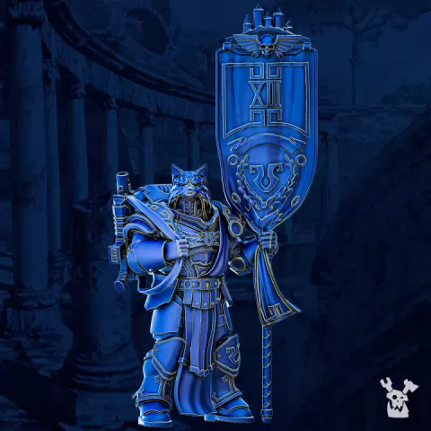 Vexillum Bannerman - Prime Armored Space Standard Bearer of Legio Prima Victrix by dakkadakka.store