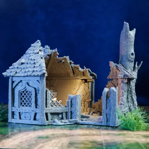 City of Tarok - Ruined Alchemist's house - RPG terrain - Black Scrolls Games