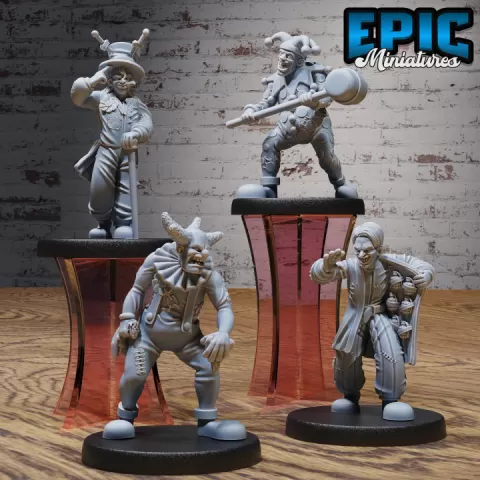 Horror Clown Set / Carnival Artist / Funfair Performer / Mysterious Circus Resident / Beast Trainer / Magic Cabinet Encounter by Epic-Miniatures