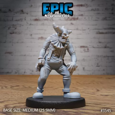 Horror Clown Teddy Ripper / Carnival Artist / Funfair Performer / Mysterious Circus Resident / Beast Trainer / Magic Cabinet Encounter by Epic-Miniatures