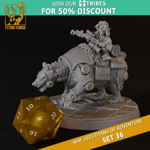 Halfling Female Artificier - RPG Hero Character D&D 5e - Titans of Adventure Set 36 by Titan Forge Miniatures