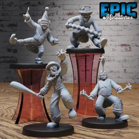 Horror Clown Set A / Carnival Artist / Funfair Performer / Mysterious Circus Resident / Beast Trainer / Magic Cabinet Encounter by Epic-Miniatures