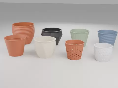 Parametric Plant Pot & Saucer — 9 styles, working drainage, air-pot mode, containers (OpenSCAD)
