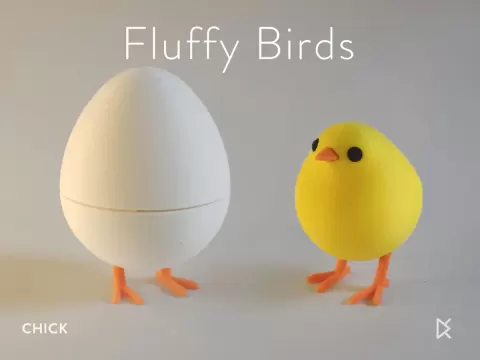 Chick in Egg - Fluffy Birds