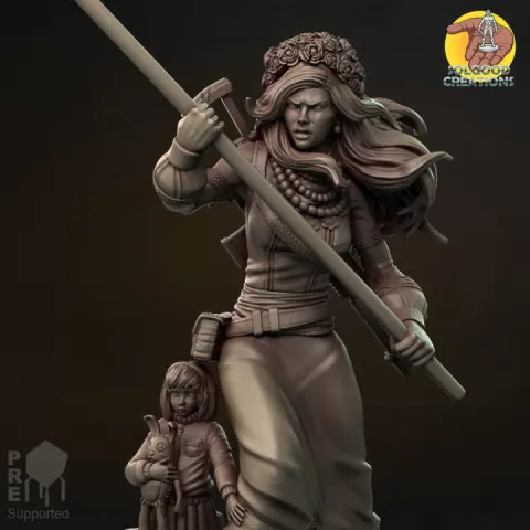 Ukrayinka z natsional’nym praporom - 32mm | Pre-Supported by SolGood Creations
