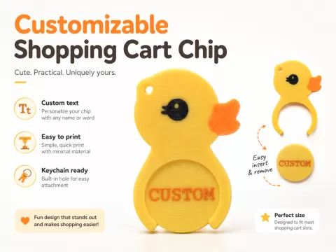 Customizable Duck Shopping Cart Chip Cute Sweet