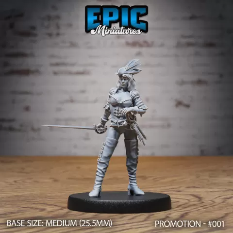 Pirate Captain Anne Bonny / Female Corsair / Epic Miniatures Promotion by Epic-Miniatures