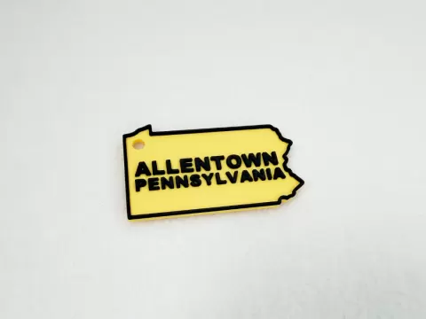 Customizable Pennsylvania Keychain