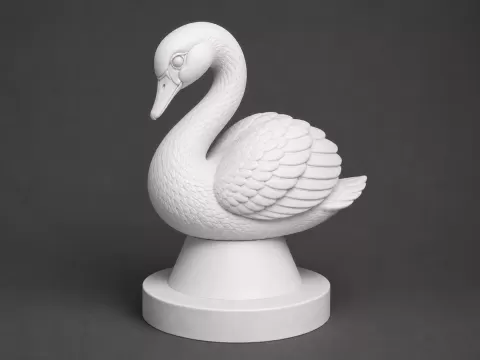 Paintable Swan Figurine – Elegant Bird Desk Decor