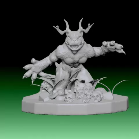moustro, bestia de cuento, puma, venado, jaguar, figura para miniatura by dga-yair leon