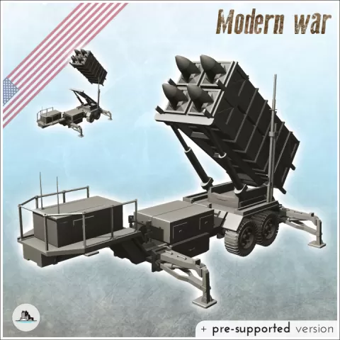 US MIM-104 Patriot air defense battery system (3) - Cold Era Modern Warfare Conflict World War 3 RPG Afghanistan Iraq by Hartolia Miniatures