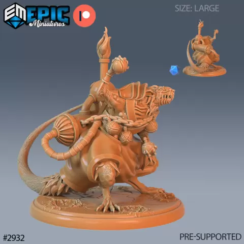 Giant Rat Pest Alchemist / Rodent Beast / Evil Wild Animal / Cave Mouse / Long Tailed Predeator Rattus by Epic-Miniatures