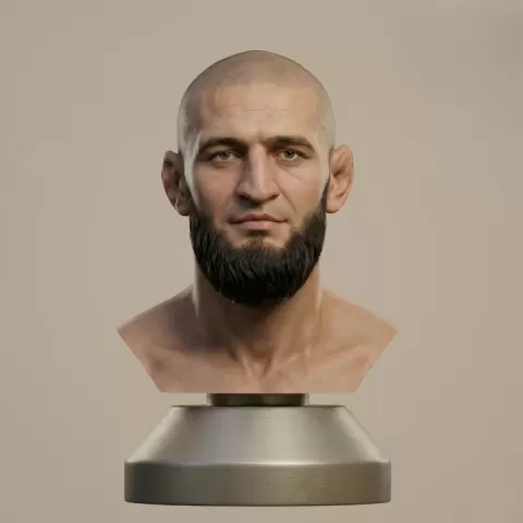 Khamzat Chimaev 3D-Printable Bust UFC by 3dmodelgallery