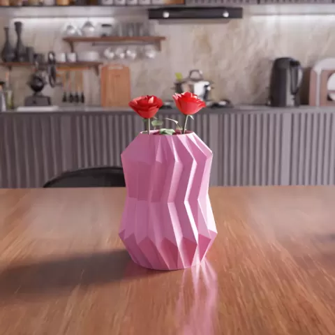 3D Sharp Vase STL File - 009