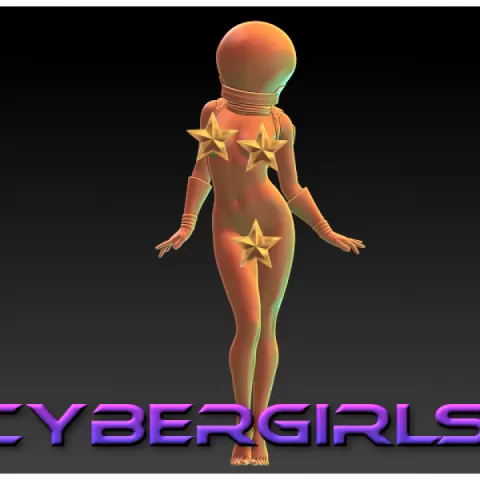 CYBERGIRLS -Space Pinup girl - EROTIC MINIATURE 75 MM SCALE by PrintPleasure