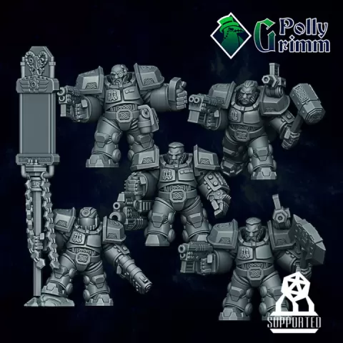 Space dwarfs set. Elite dwarf heavy guard commando. Bits by PollyGrimm