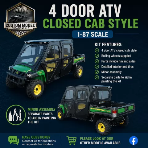 Order 3D print of John Deere Gator 4 Door Closed Kit 1-87 Shapeways Thangs.stl for $20.00