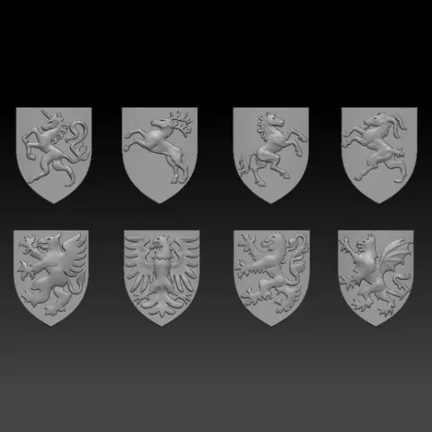 Heraldic shields (8)