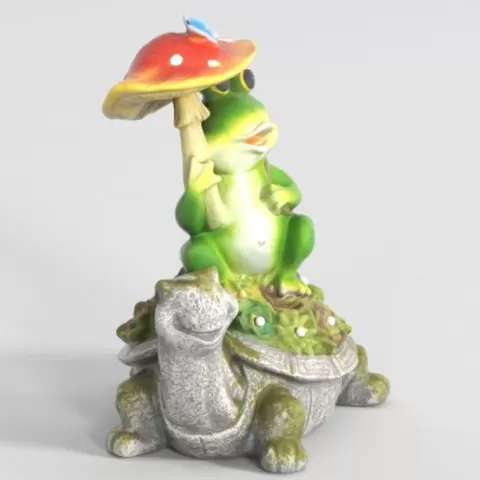 Turtle Solar Garden Statues Garden Statue Outdoor Decor Animal Siting on Turtle Holding Mushroom Figurines with Solar Light Sculpture for Garden Indoor Patio Yard Lawn Decorations