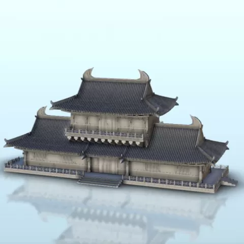 Asian palace with floor 23 - Asia Terrain Clash of Katanas Tabletop RPG terrain China Korea WW2 by Hartolia Miniatures