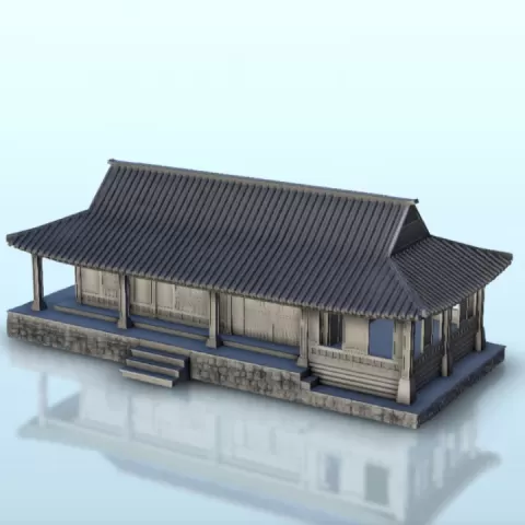 Asian house on platform 20 - Asia Terrain Clash of Katanas Tabletop RPG terrain China Korea WW2 by Hartolia Miniatures