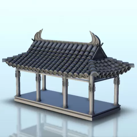 Simple Asian belvedere 11 - Asia Terrain Clash of Katanas Tabletop RPG terrain China Korea WW2 by Hartolia Miniatures