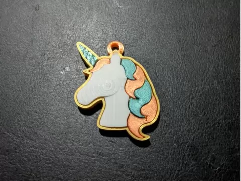 Thicker, painted Unicorn Charm