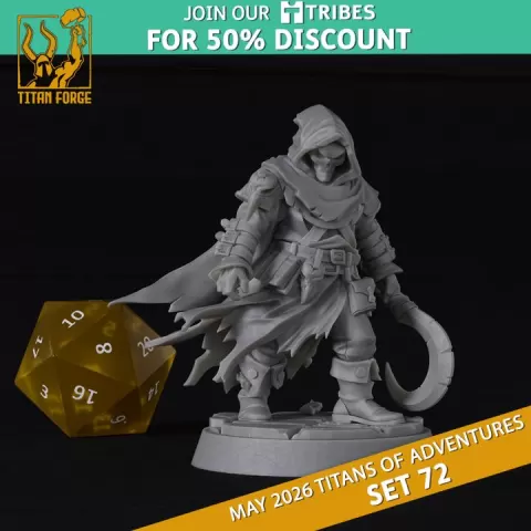 Male Human Warlock - DnD Hero Characters - Titans of Adventures Set 72 by Titan Forge Miniatures