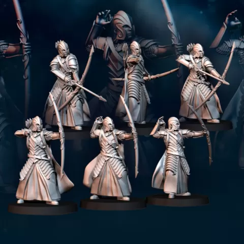 6x Bloody Elf Warrior with Bow | Bloody Elves | Davale Games | Fantasy by Davale Games ©