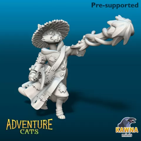 Patchwork Warlock Cat by Kawna Minis
