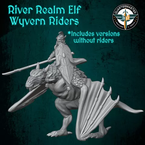 River Realm Elf Wyvern Riders by Quartermaster3D