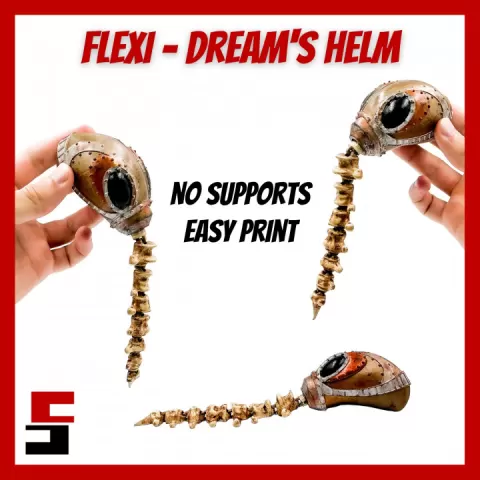 Flexi Sandman helmet ARTICULATED The Helmet of Dreams Dream's Helm by sliceables